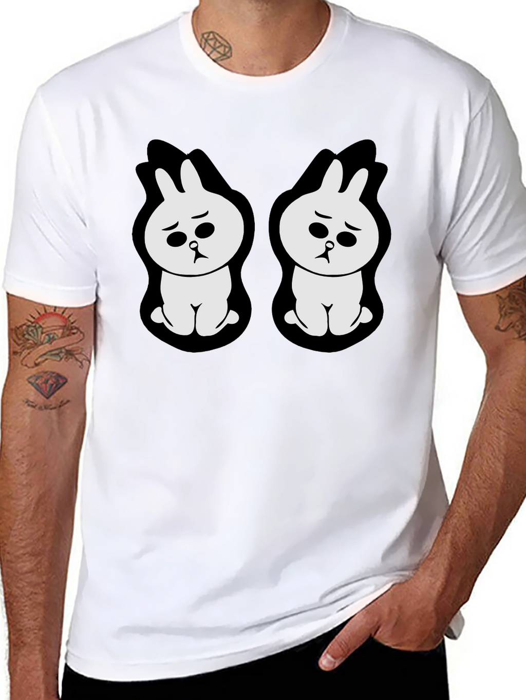 Sad Bunny Graphic Black T-Shirt