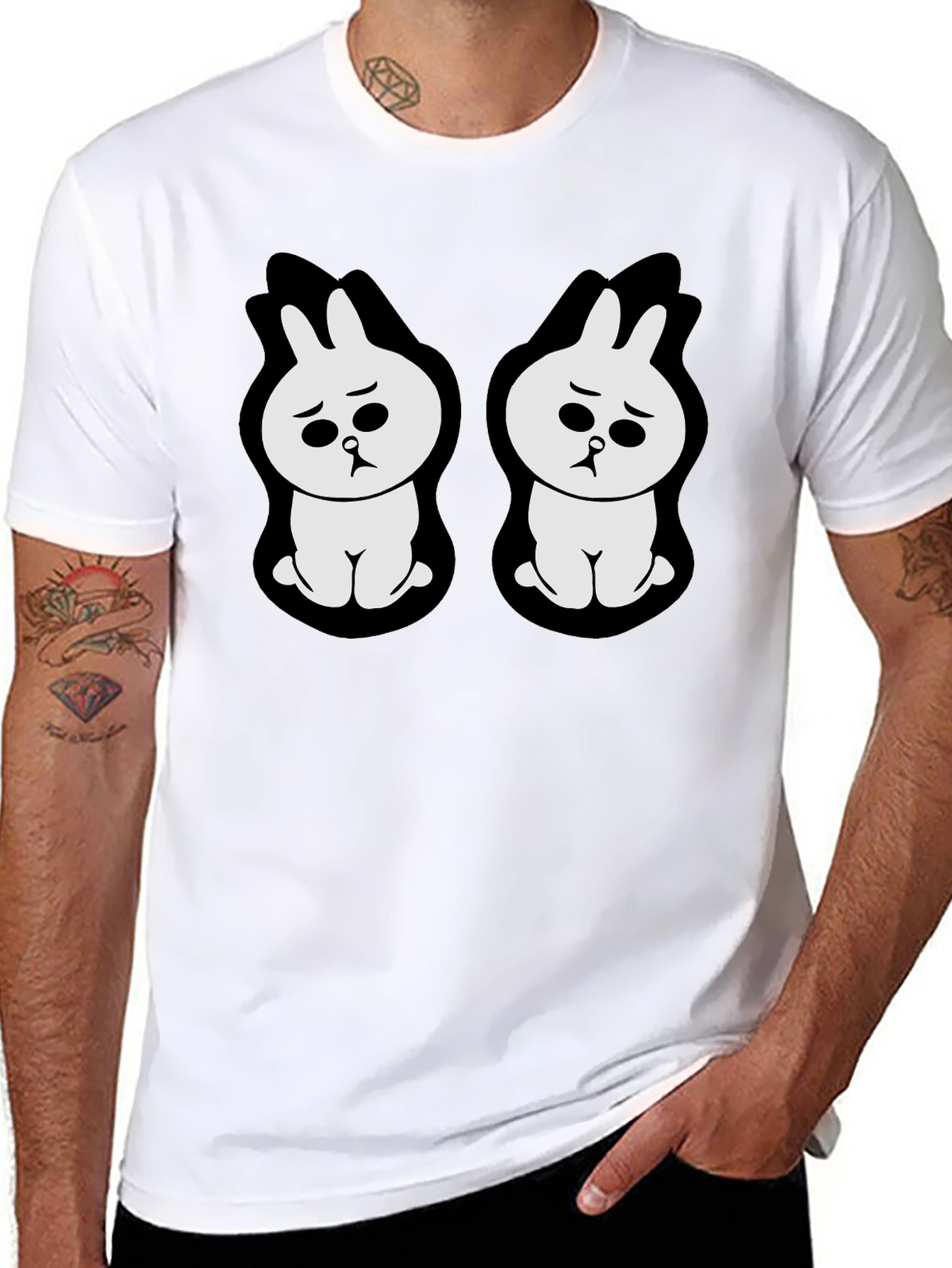 Sad Bunny Graphic Black T-Shirt