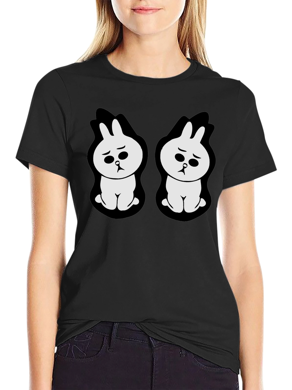 Sad Bunny Graphic Black T-Shirt
