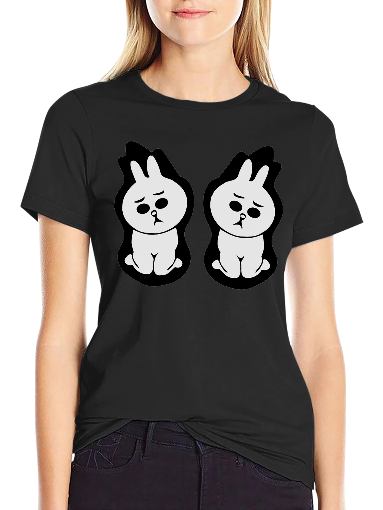 Sad Bunny Graphic Black T-Shirt