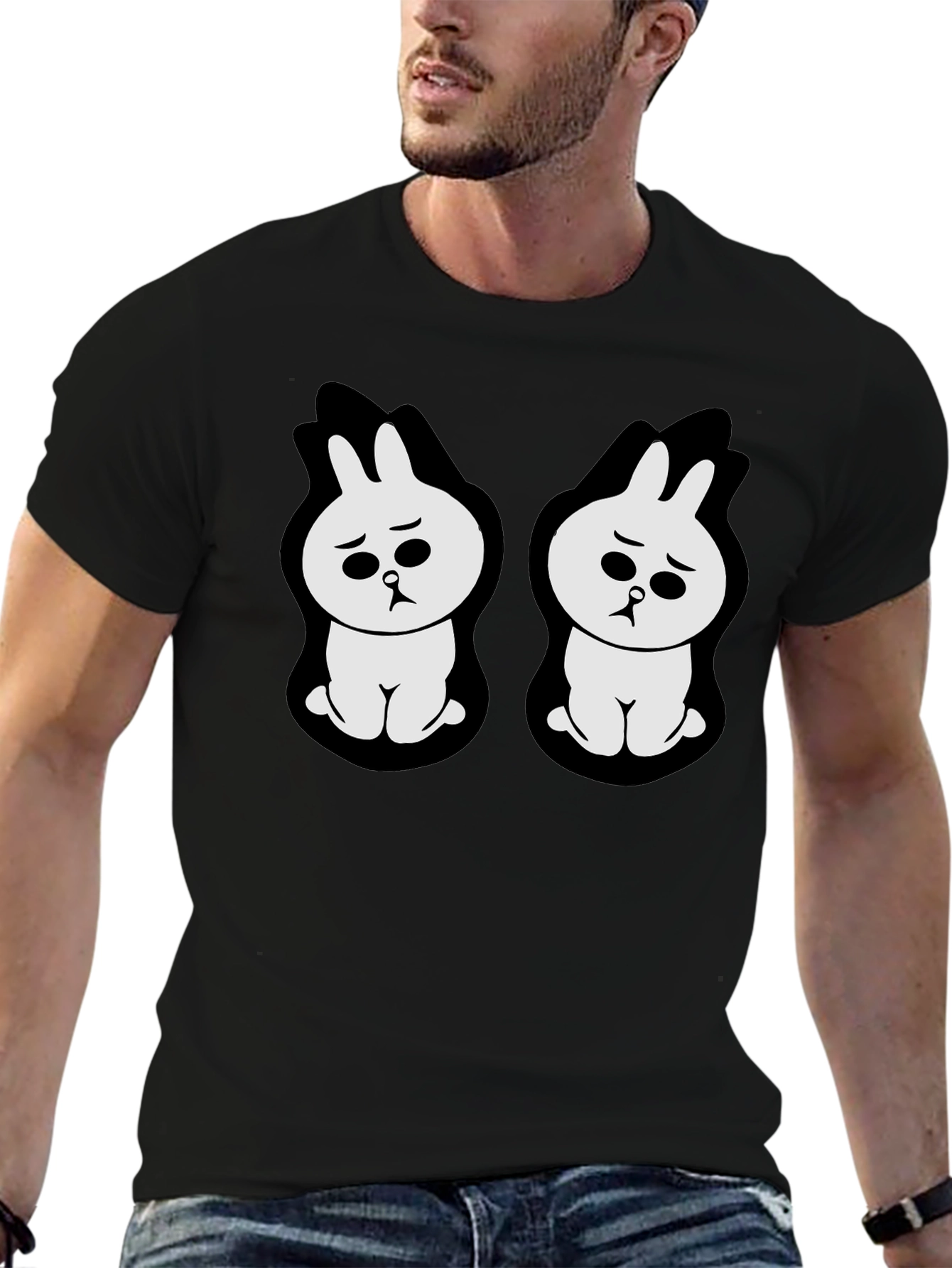 Sad Bunny Graphic Black T-Shirt