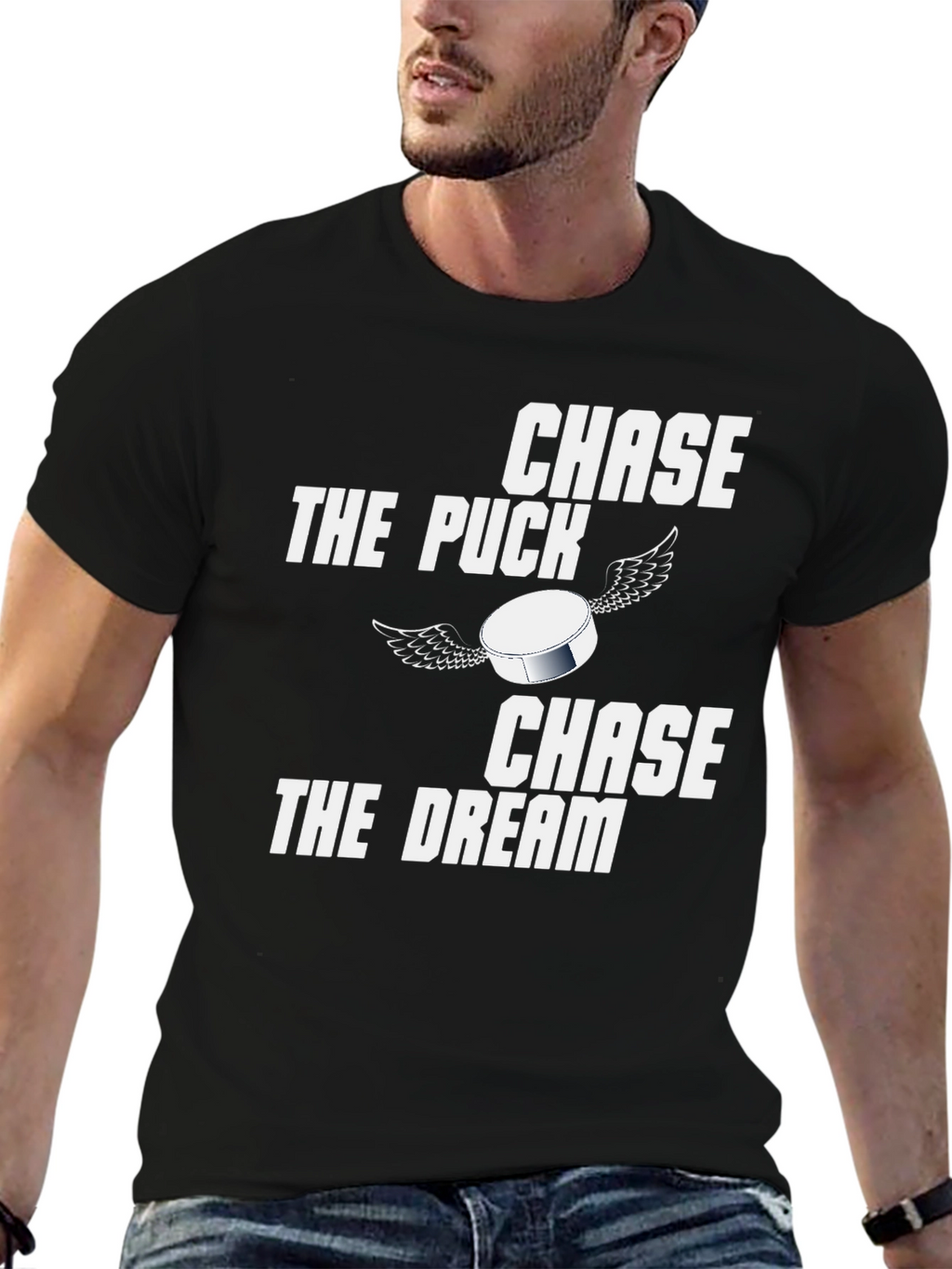 Chase the Puck Chase the Dream Graphic T-Shirt