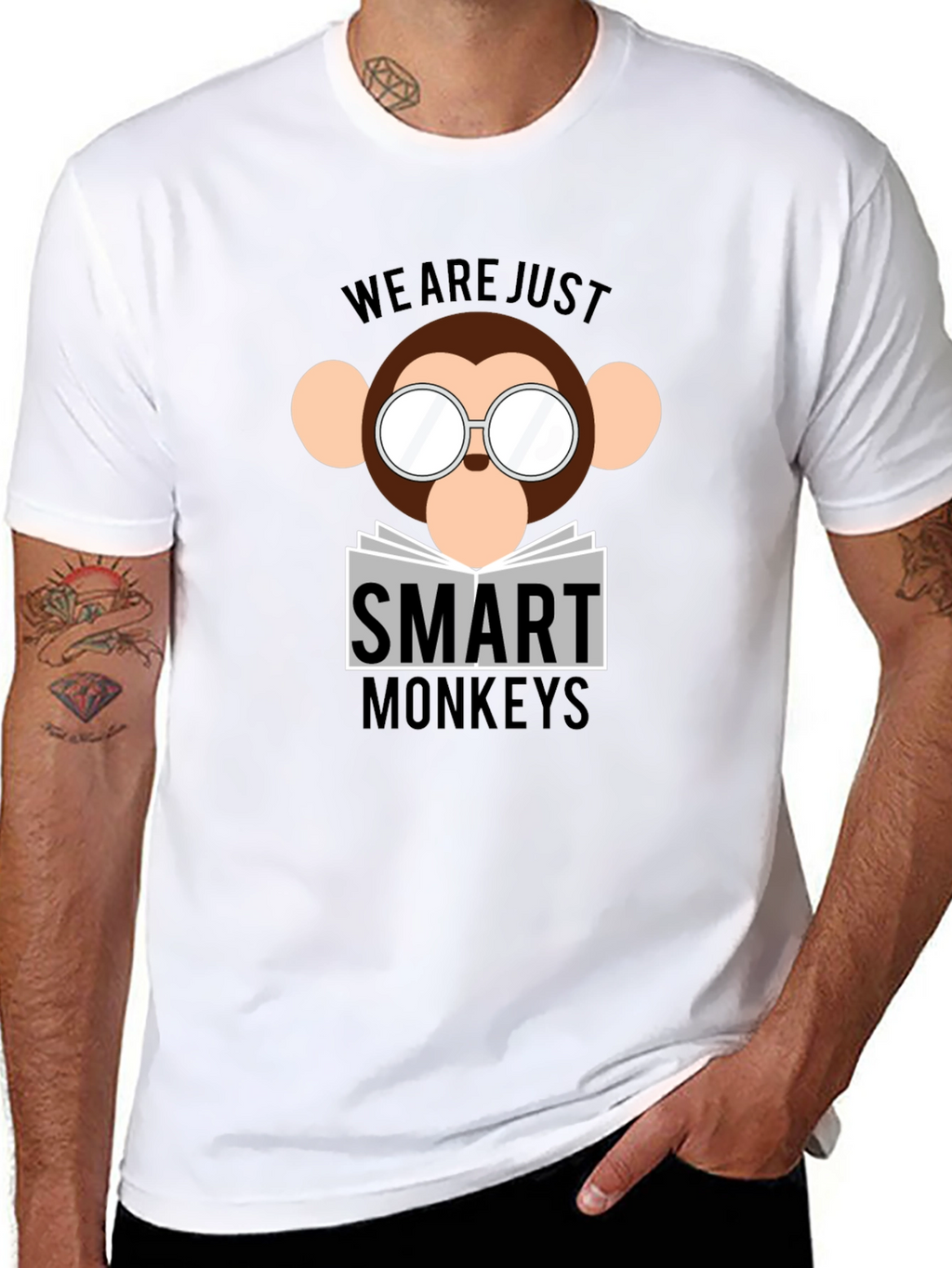 Smart Monkeys Graphic T-Shirt - Funny Animal Tee