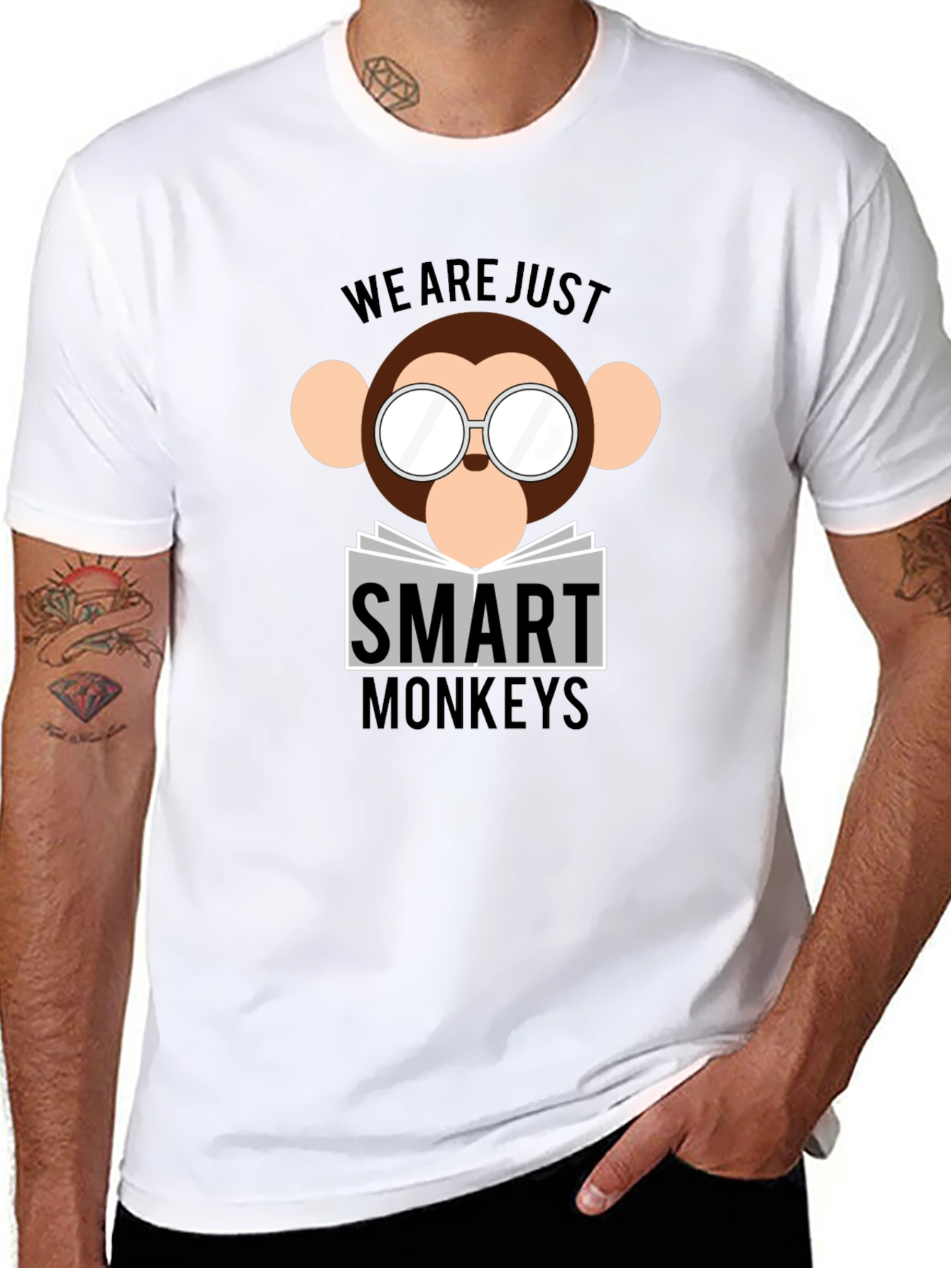 Smart Monkeys Graphic T-Shirt - Funny Animal Tee