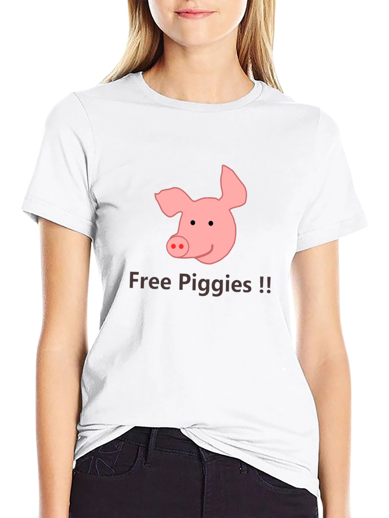 Free Piggies Black T-Shirt