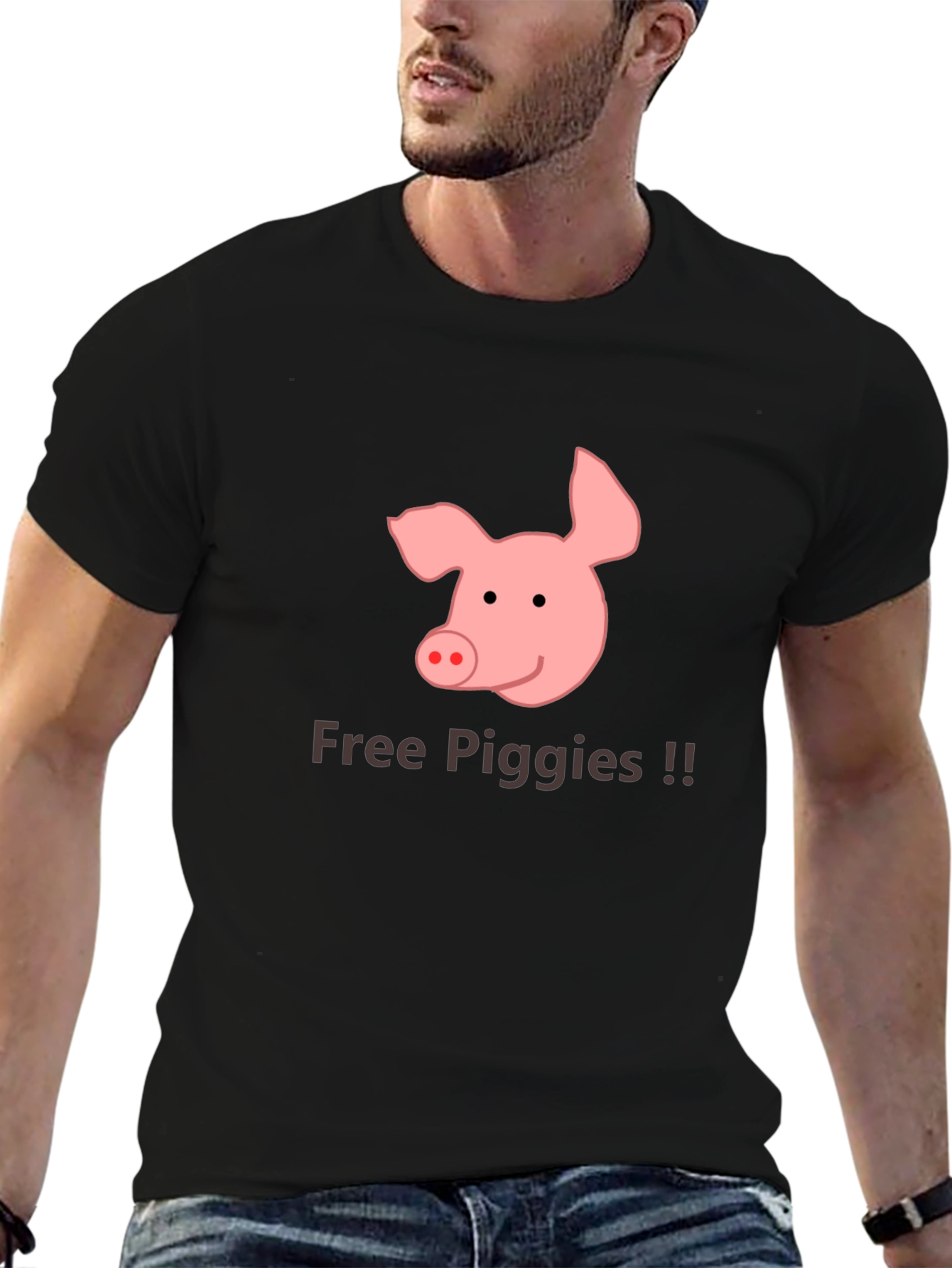 Free Piggies Black T-Shirt