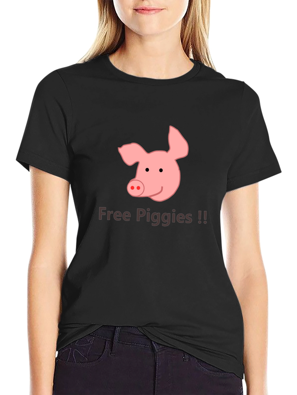 Free Piggies Black T-Shirt