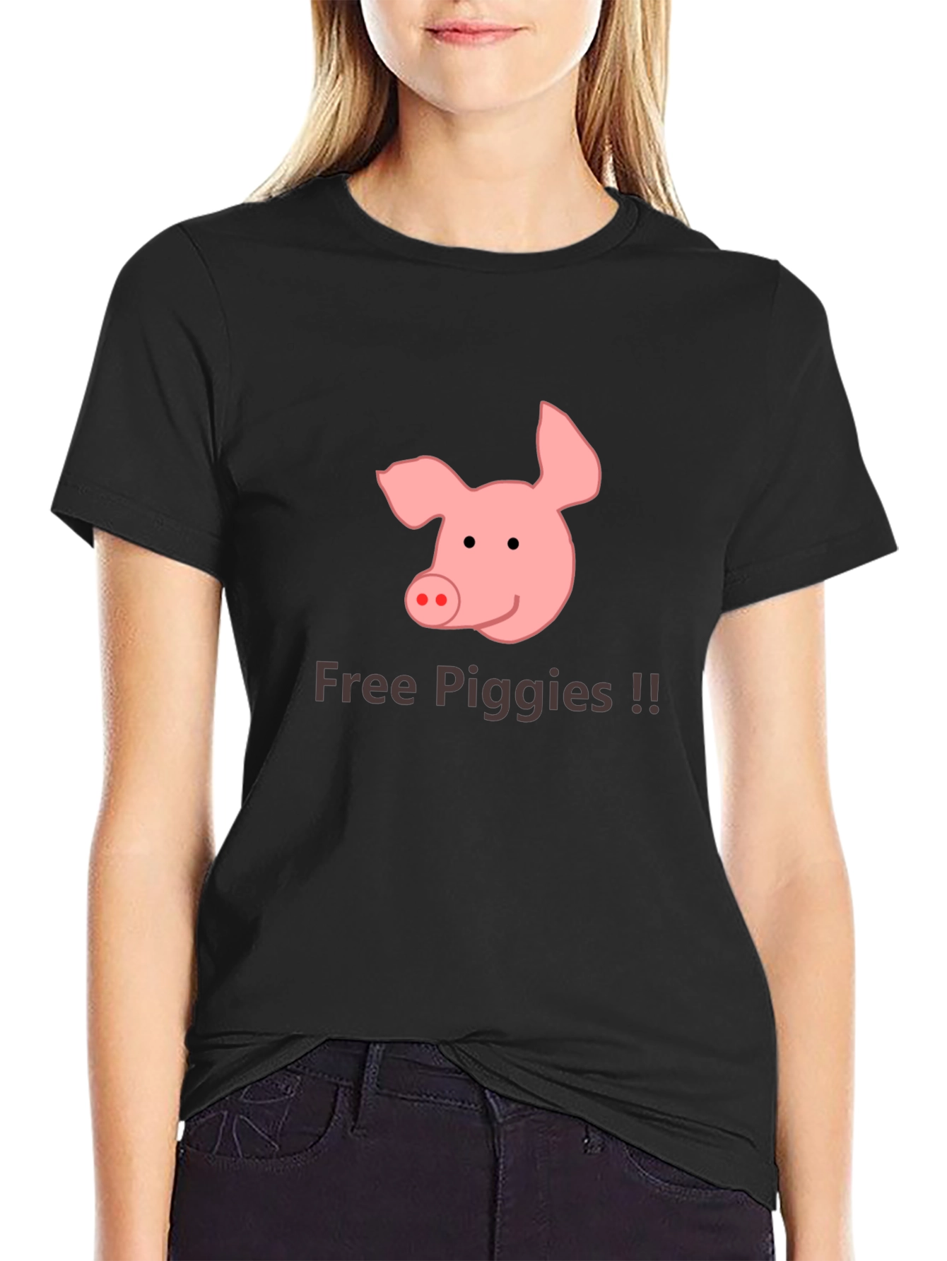 Free Piggies Black T-Shirt