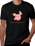 Free Piggies Black T-Shirt