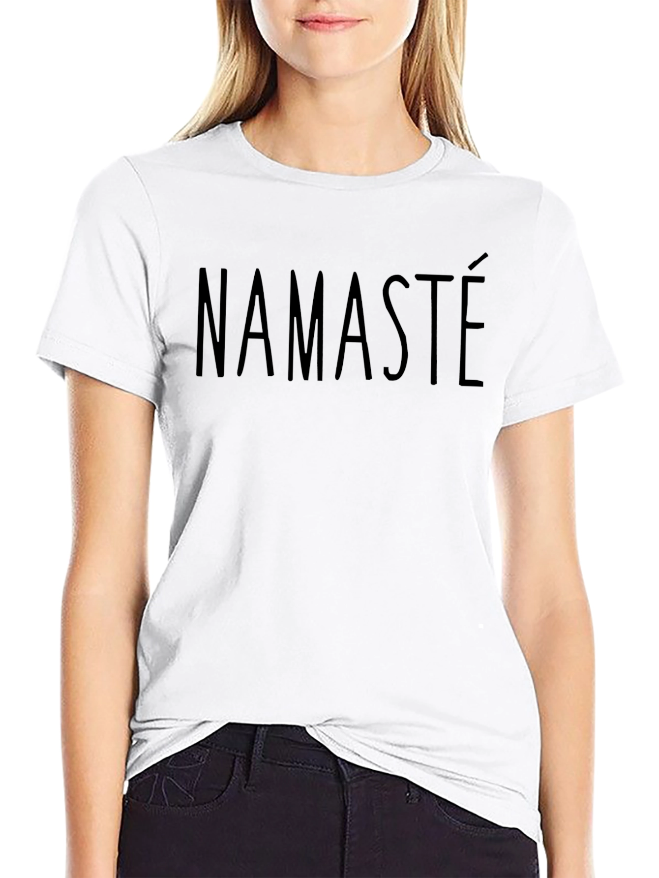Namaste Black Crew Neck T-Shirt