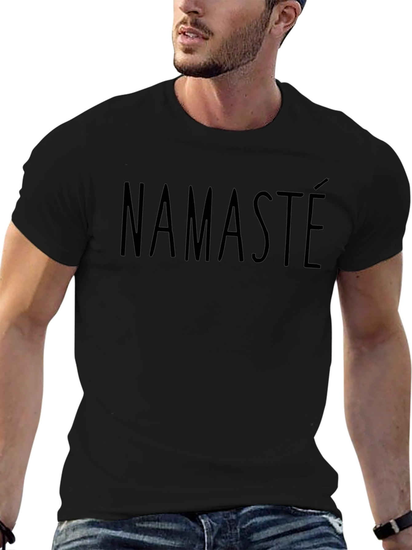 Namaste Black Crew Neck T-Shirt