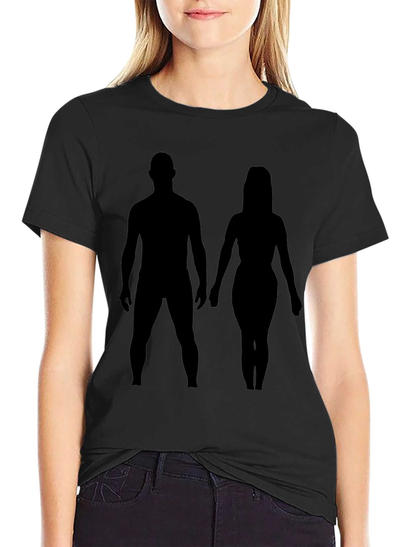 Silhouette Couple Black Tee