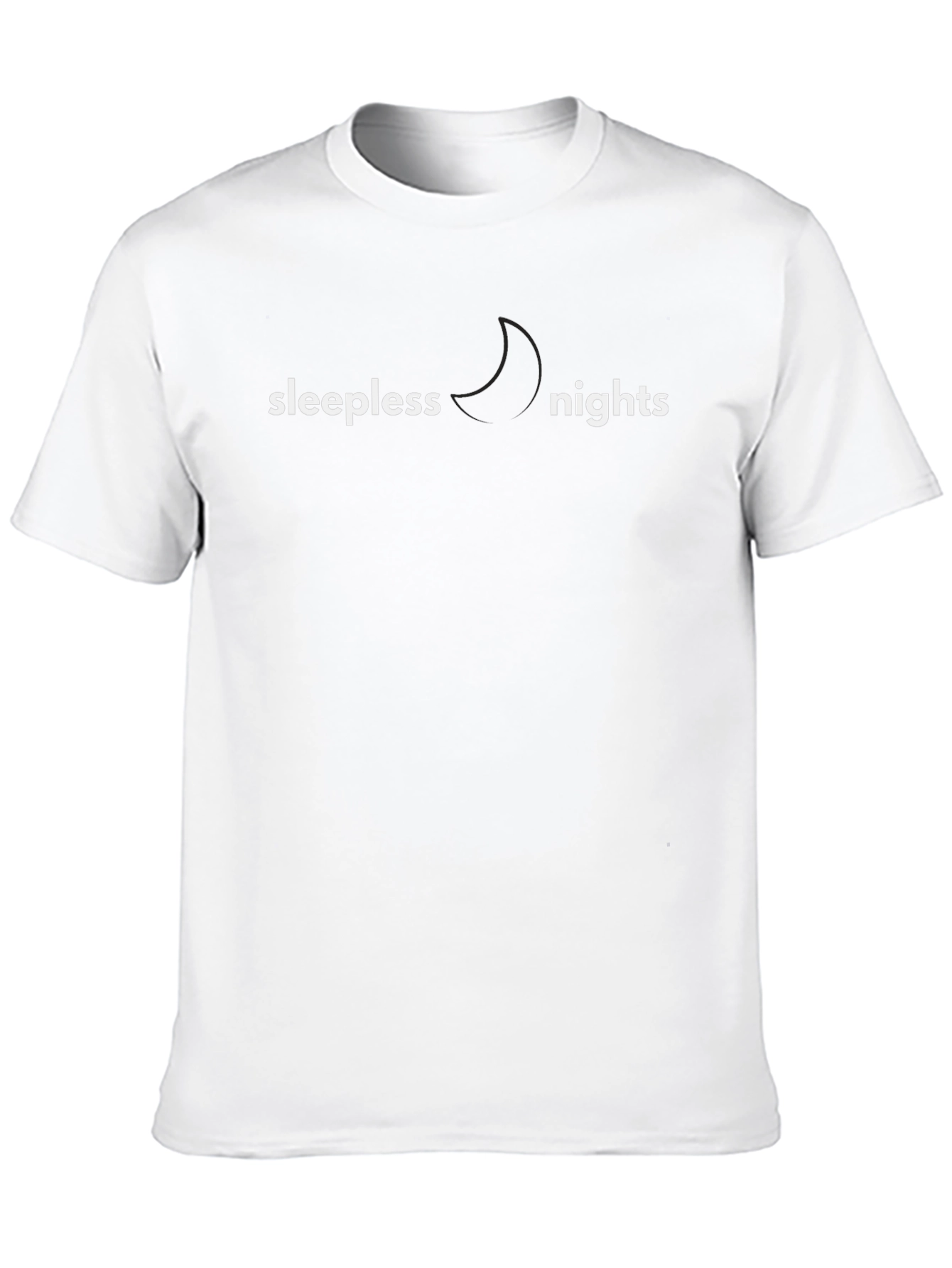 Sleepless Nights Graphic Tee - Black Cotton Comfort