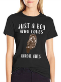Just A Boy Who Loves Boreal Owls T-Shirt