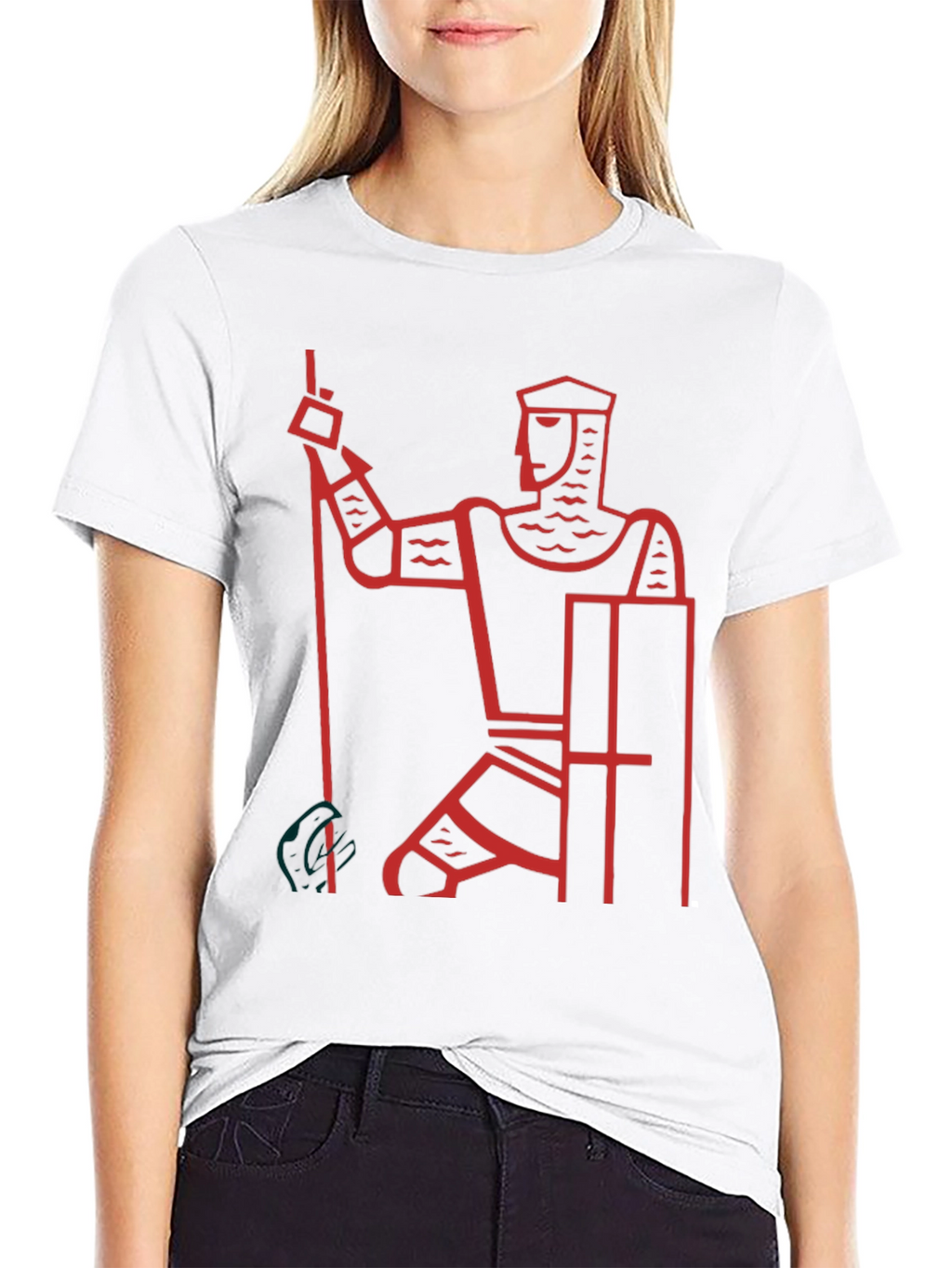 Knight Graphic Tee - Black Cotton Casual T-Shirt