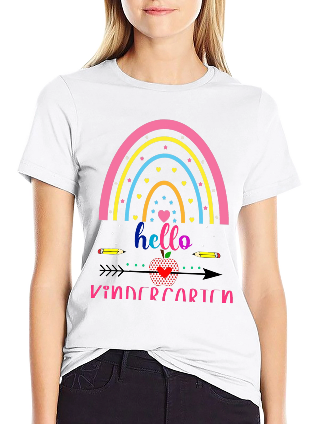 Hello Kindergarten Rainbow Tee