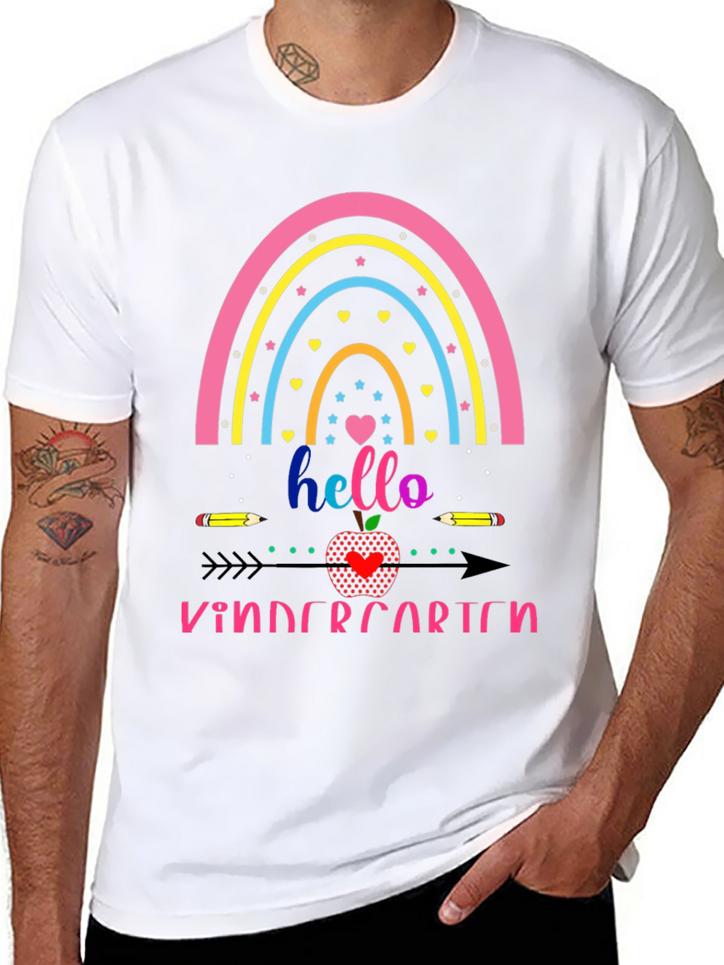 Hello Kindergarten Rainbow Tee
