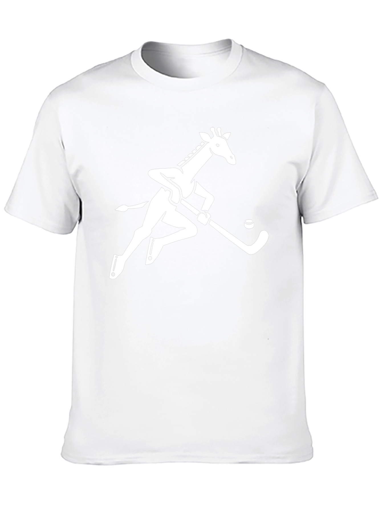 Giraffe Hockey Player Graphic Tee - Black