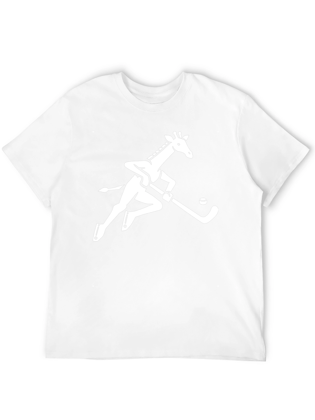 Giraffe Hockey Player Graphic Tee - Black