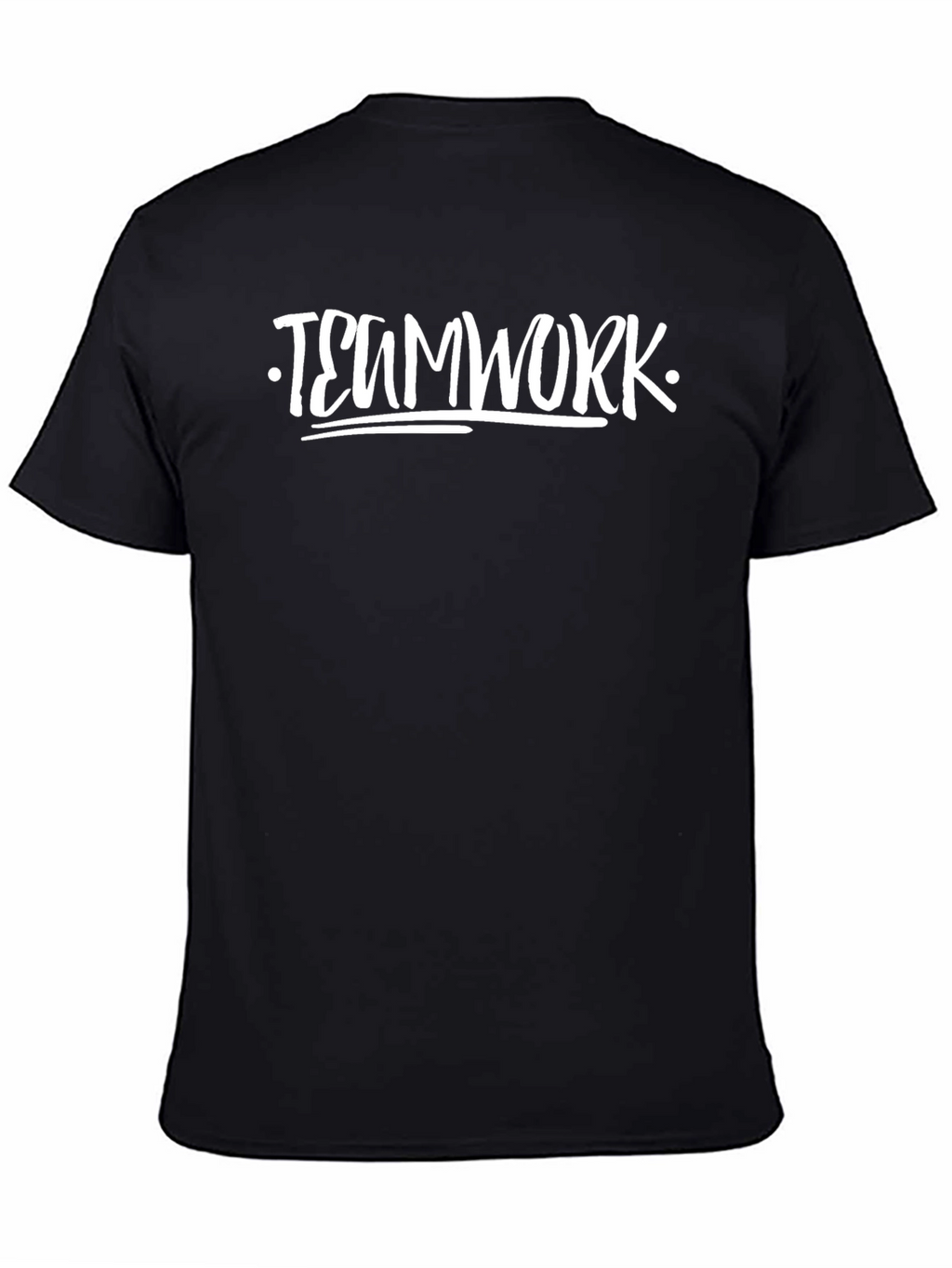 Teamwork Graphic Tee - Black Crew Neck