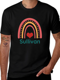 Sullivan Rainbow Heart Graphic Black T-Shirt