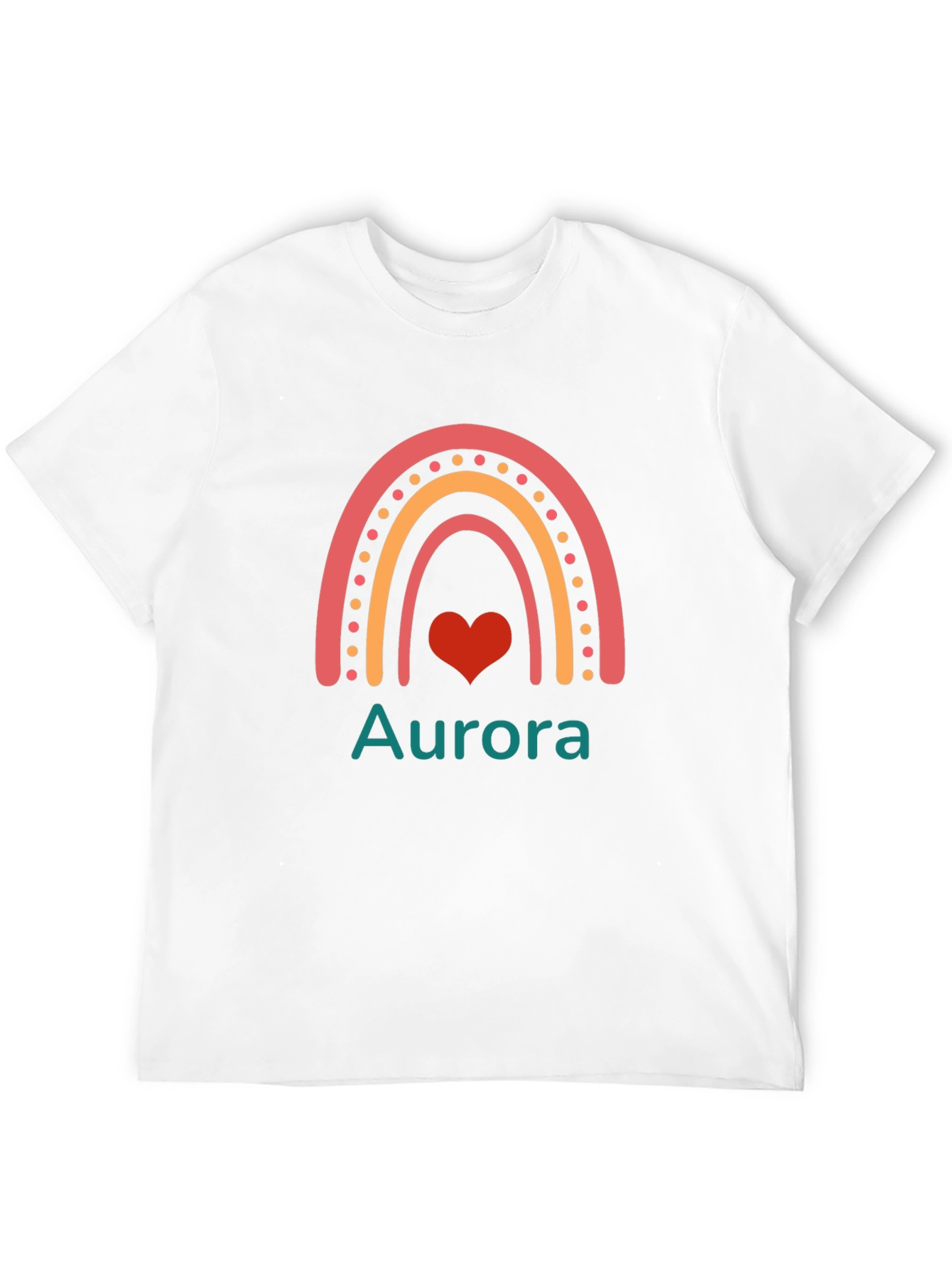 Aurora Rainbow Heart Graphic Black T-Shirt