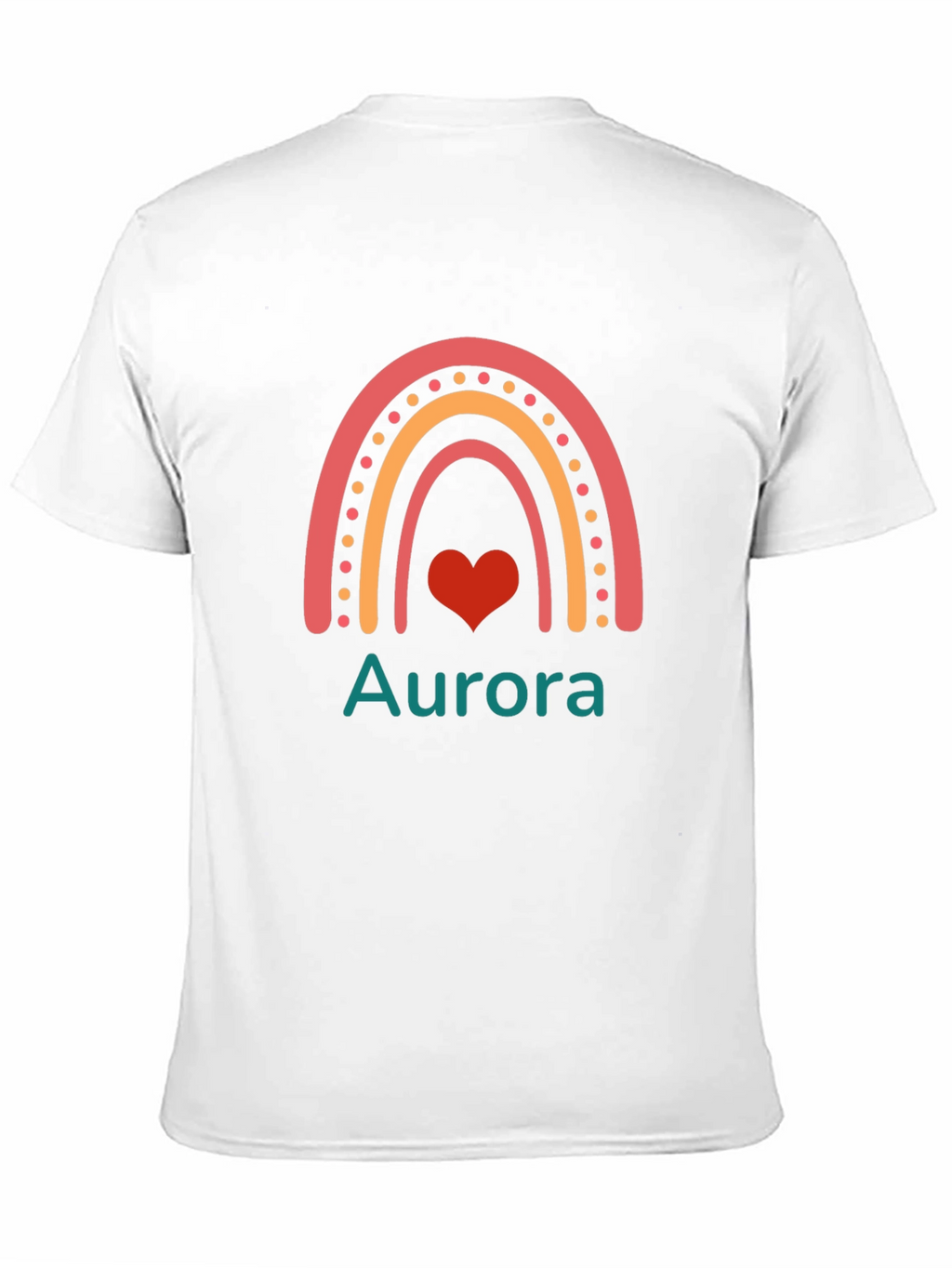 Aurora Rainbow Heart Graphic Black T-Shirt