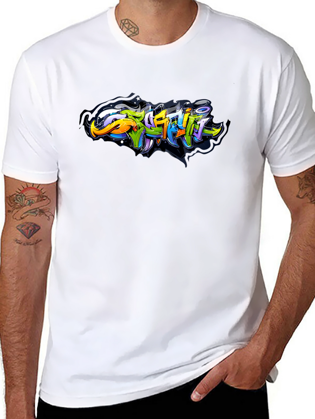 Urban Graffiti Art Black T-Shirt
