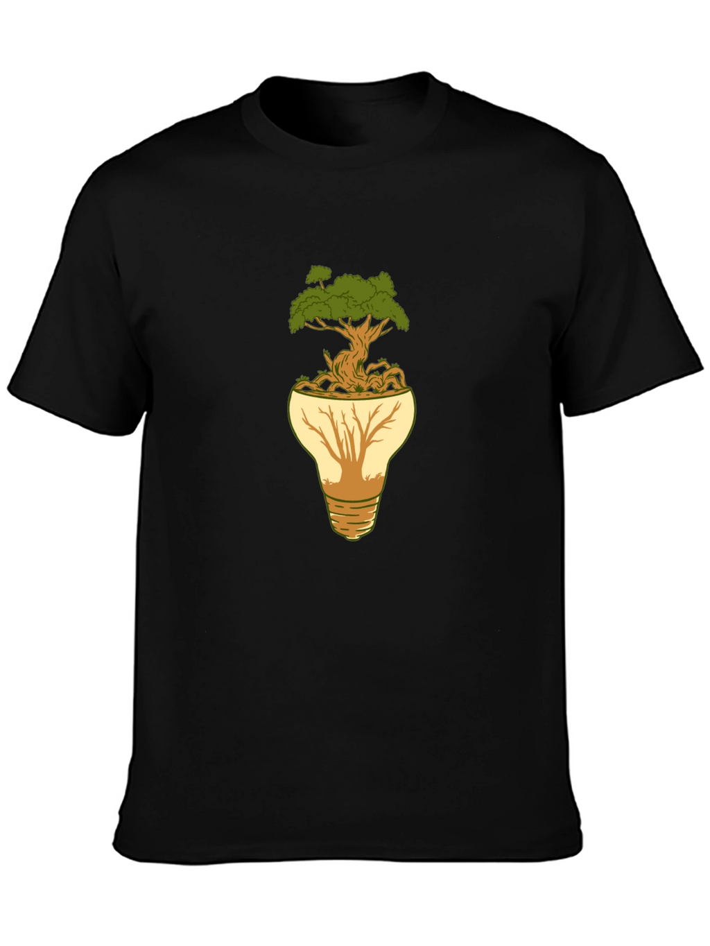 Eco-Friendly Tree Bulb Graphic T-Shirt