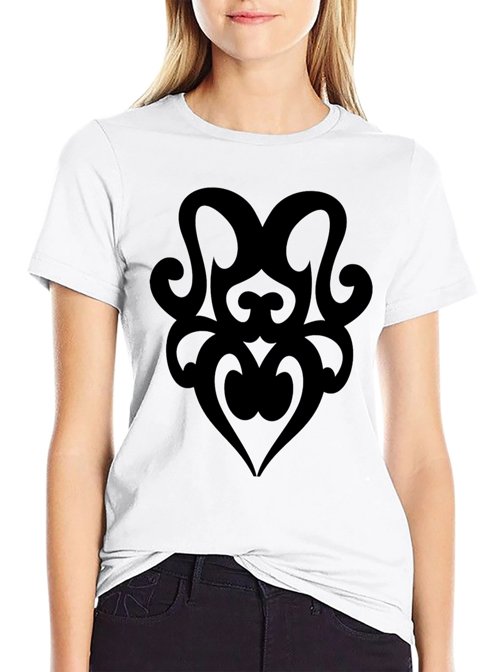 Tribal Heart Graphic Black T-Shirt