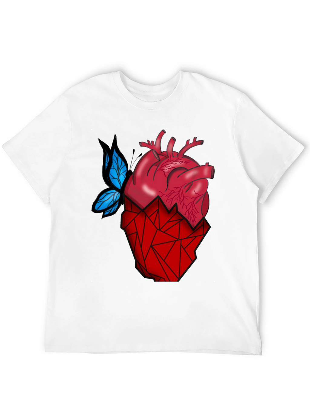 Anatomical Heart & Butterfly T-Shirt - Modern Graphic Tee