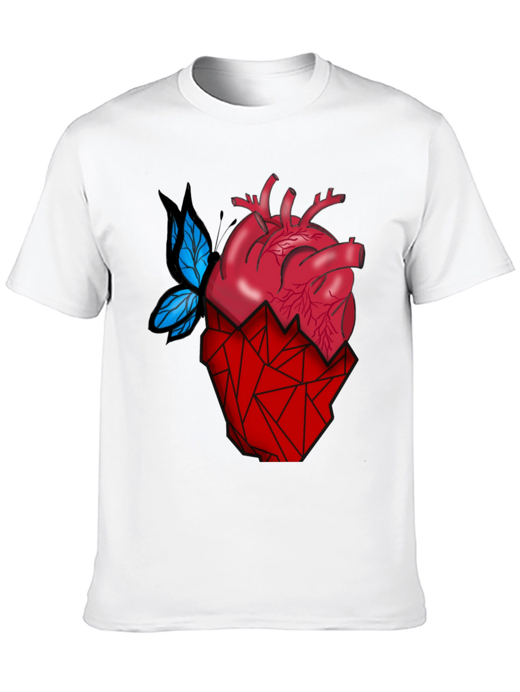 Anatomical Heart & Butterfly T-Shirt - Modern Graphic Tee