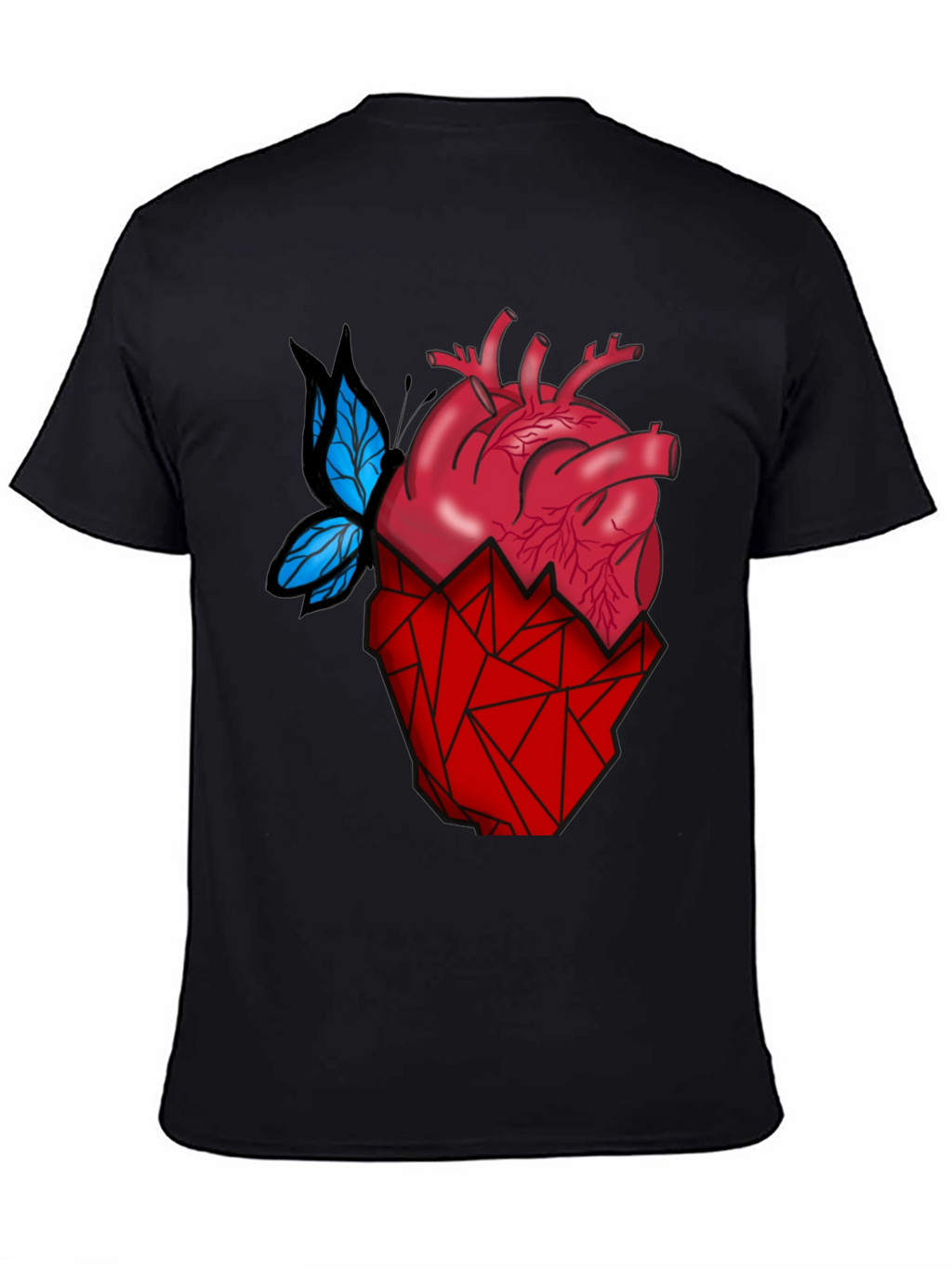 Anatomical Heart & Butterfly T-Shirt - Modern Graphic Tee