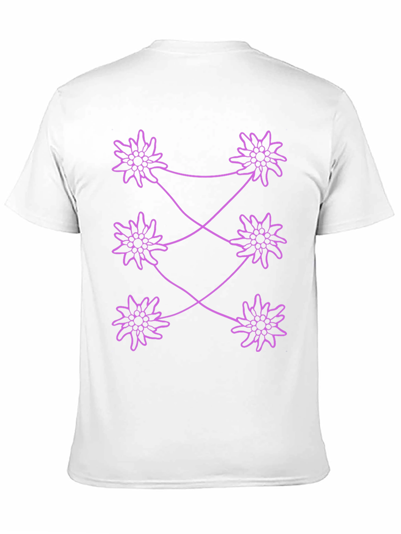 Edelweiss Pattern Black T-Shirt