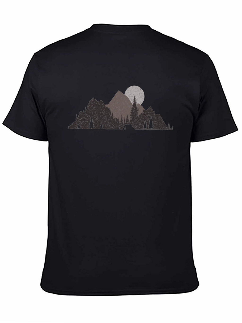 Mountain Scene Black Graphic T-Shirt