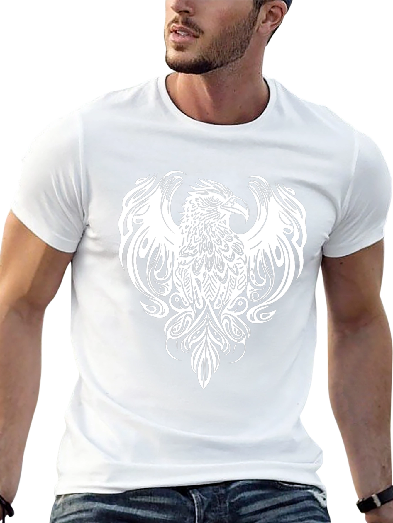 Phoenix Graphic Tee - Stylish Black Cotton Blend Shirt