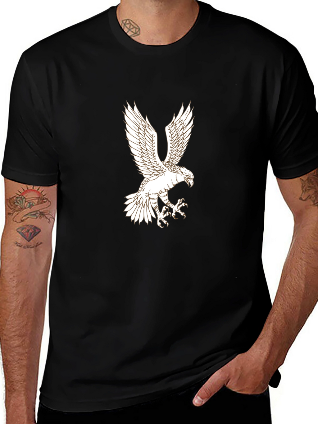 Black Eagle Graphic T-Shirt - Bold Design