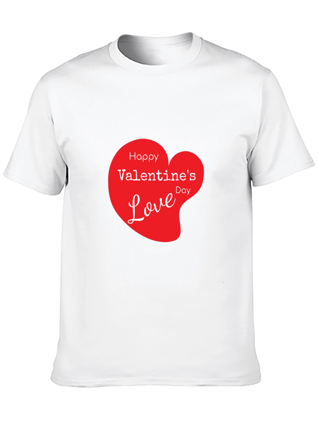 Valentines Day Love Heart Graphic Tee - Black