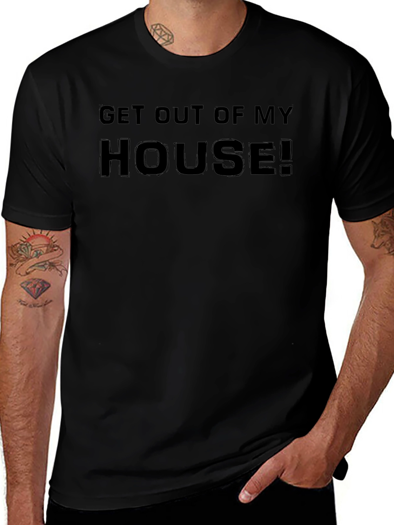 Get Out Of My House! Graphic Tee - Black