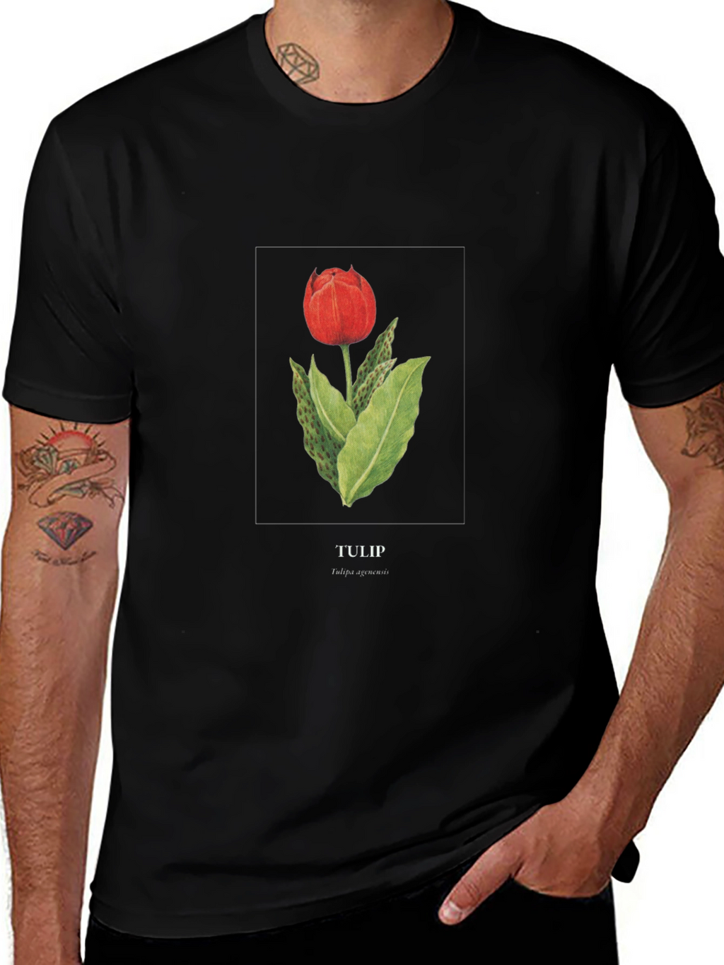 Tulip Graphic Black T-Shirt