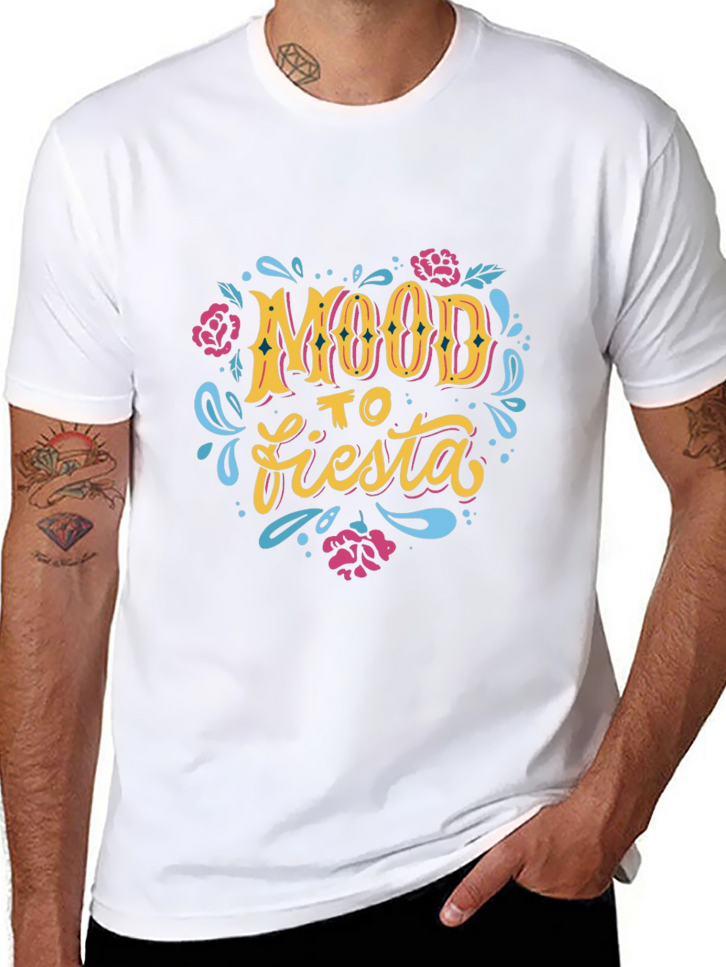 Mood To Fiesta Graphic Tee - Black Crew Neck