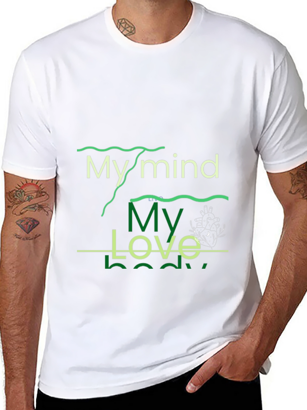 Mind Love Body Graphic Tee - Black