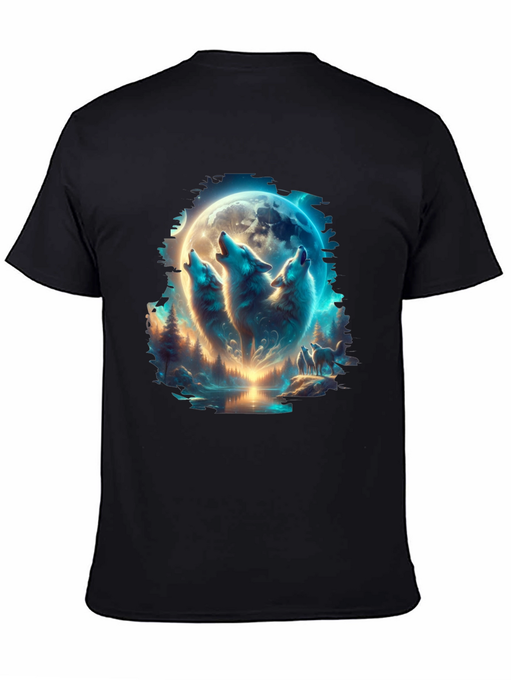 Wolf Pack Moon T-Shirt - Black