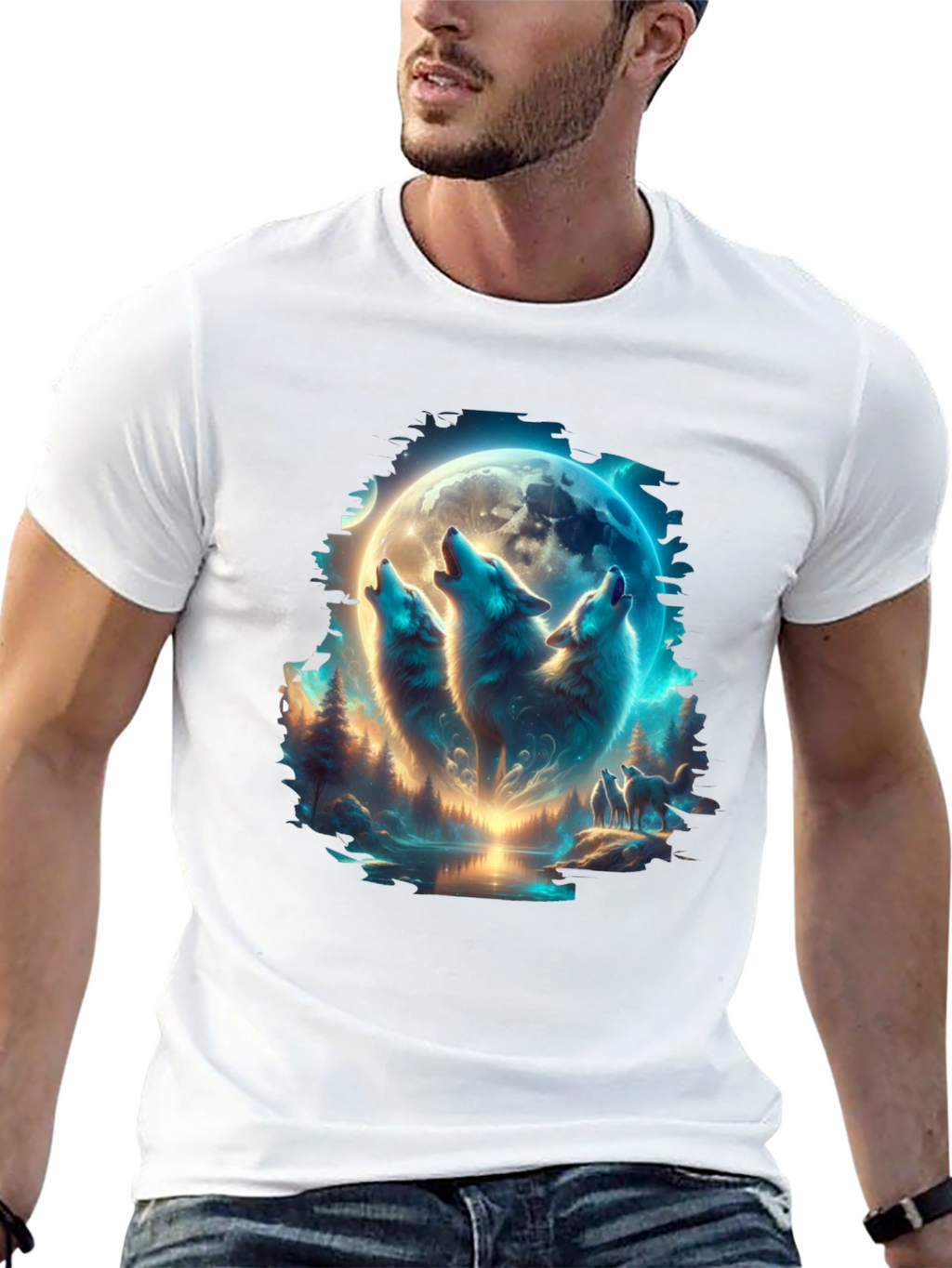 Wolf Pack Moon T-Shirt - Black