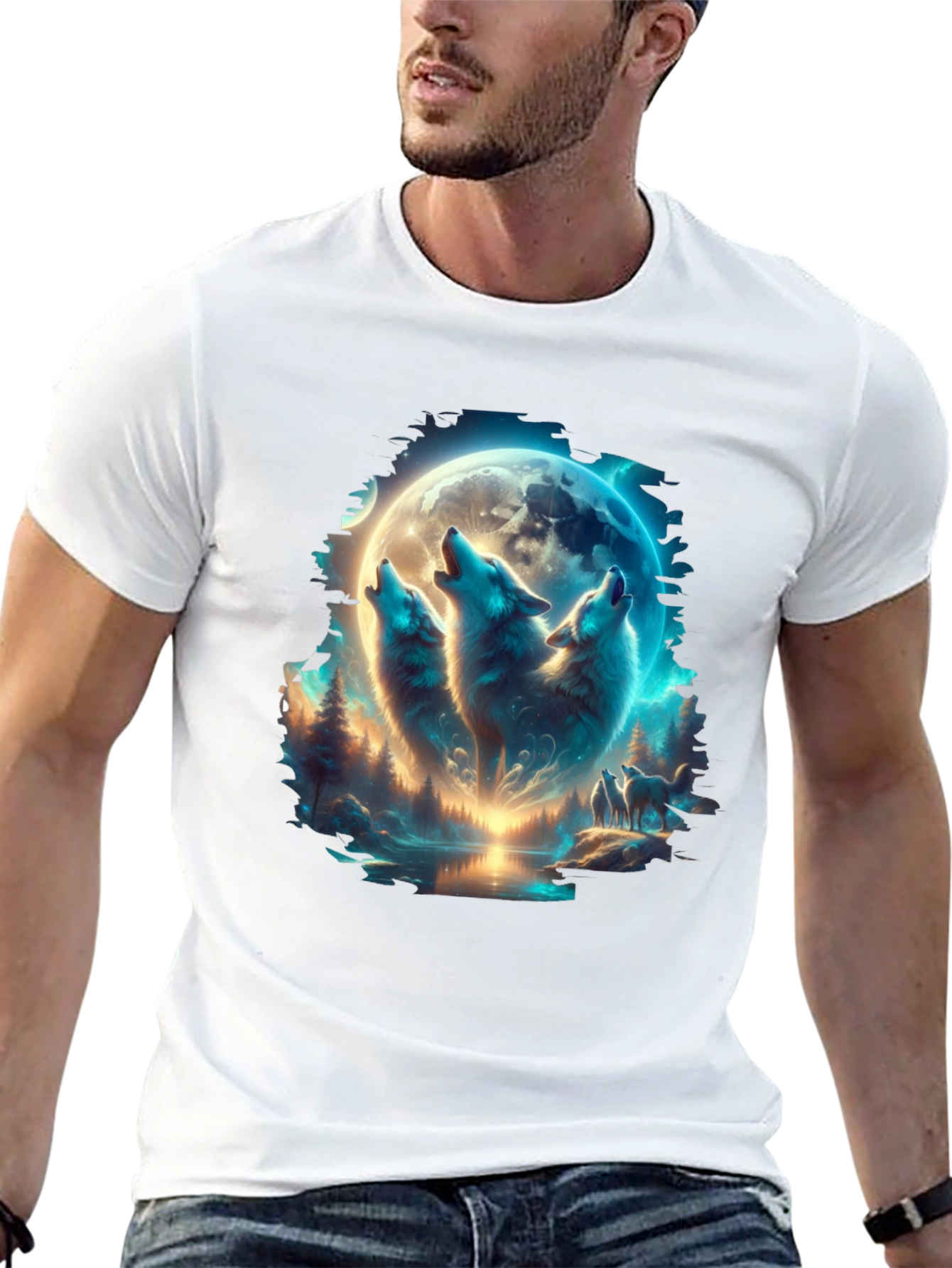 Wolf Pack Moon T-Shirt - Black