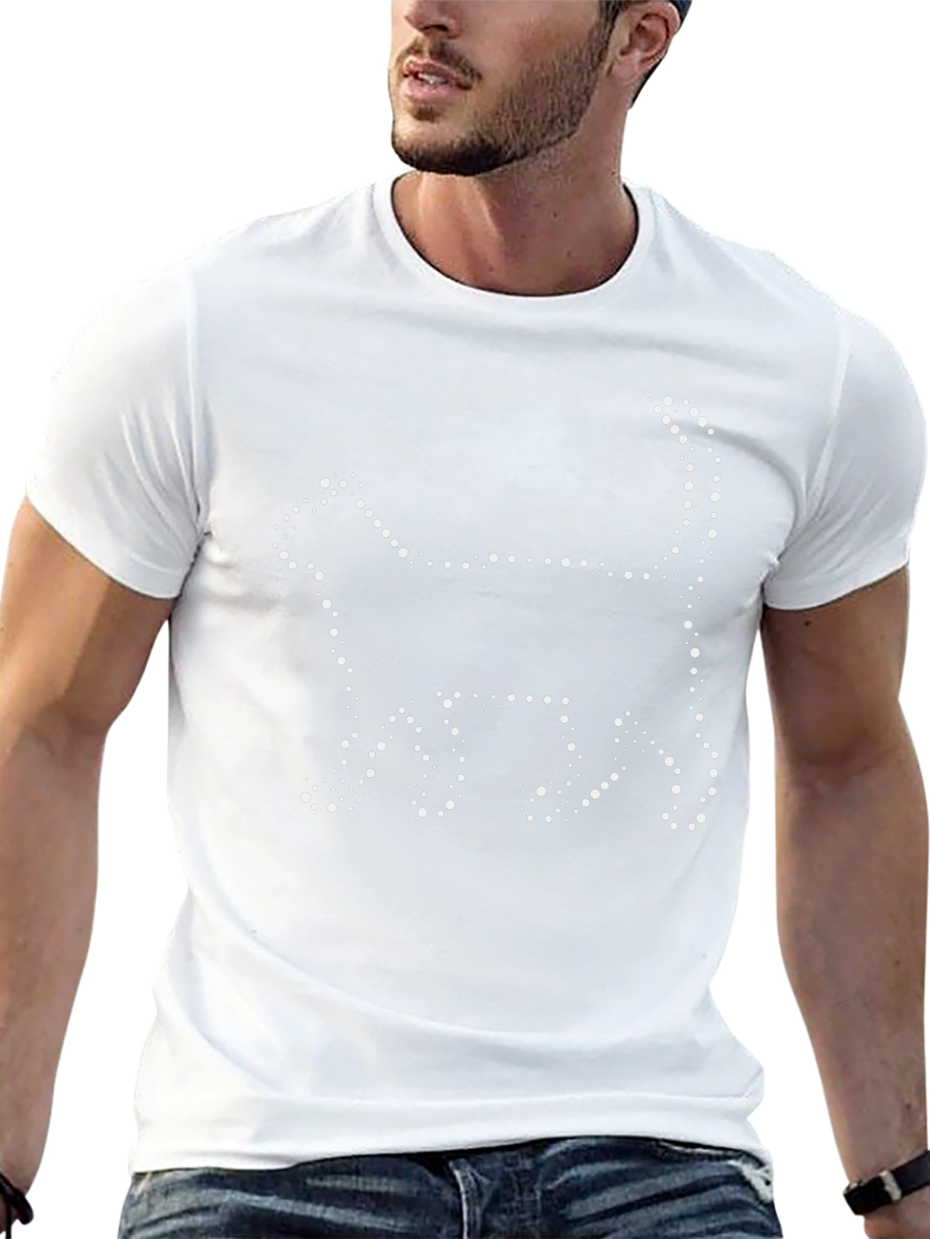 Cool Cat Dot Art Black T-Shirt