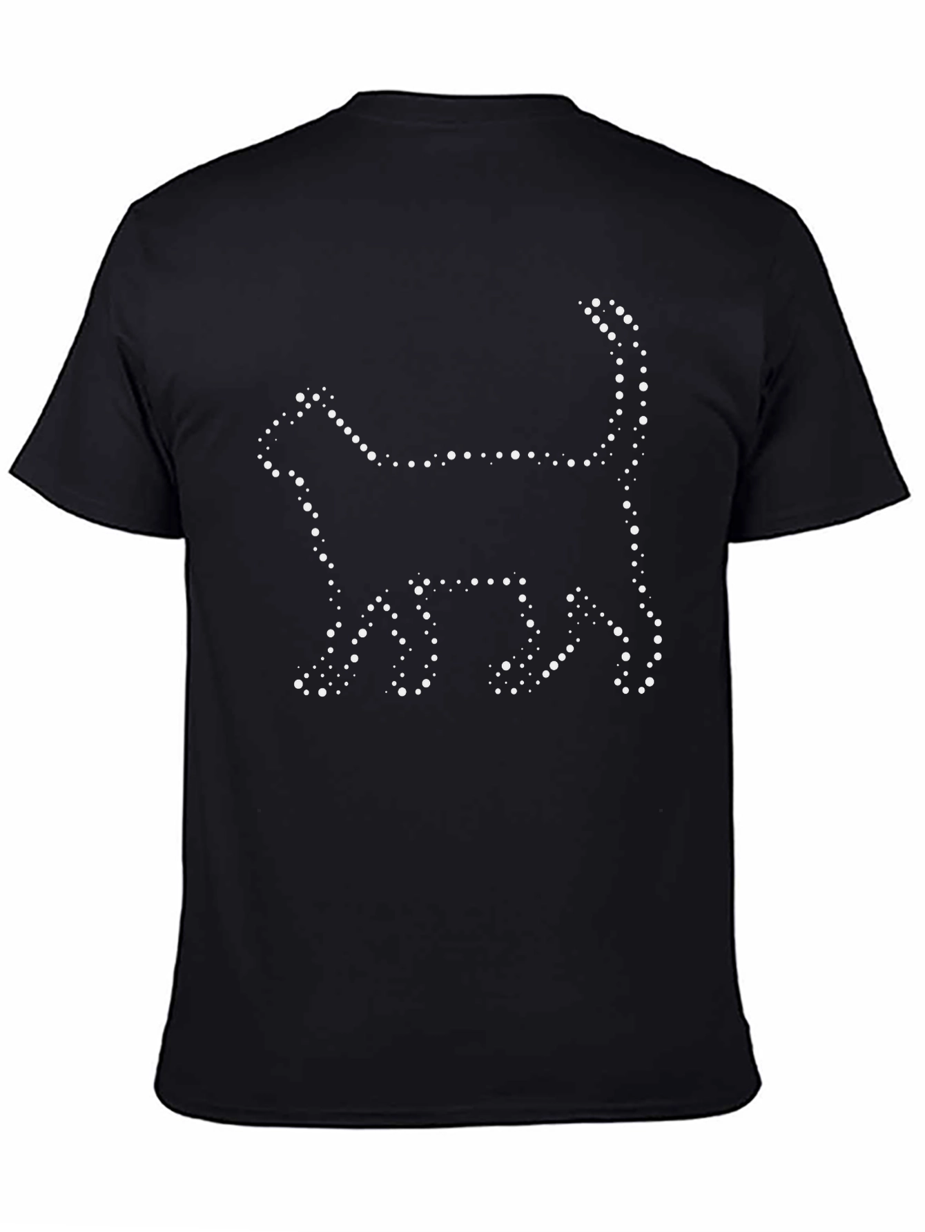 Cool Cat Dot Art Black T-Shirt