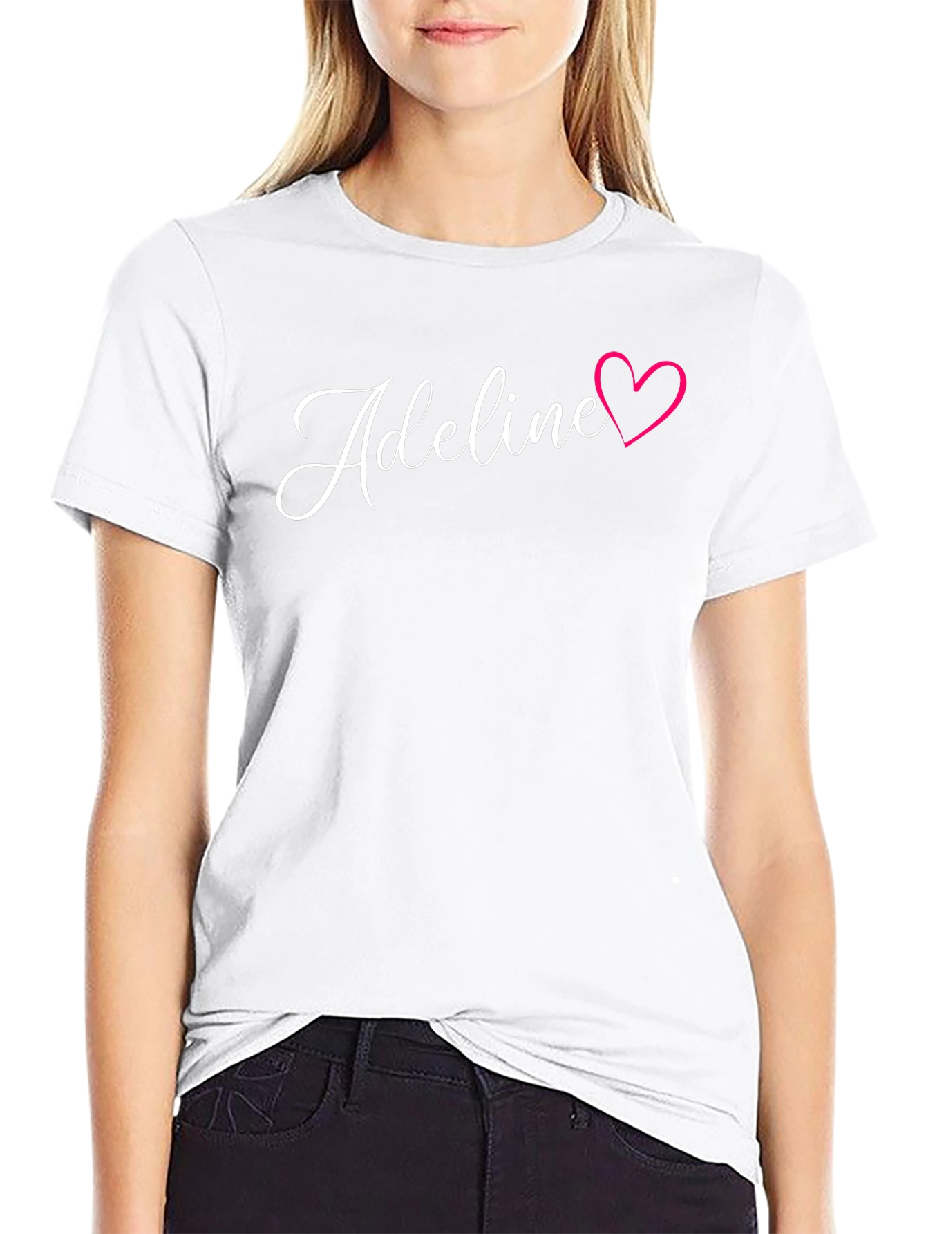 Adeline Heart Graphic Black T-Shirt