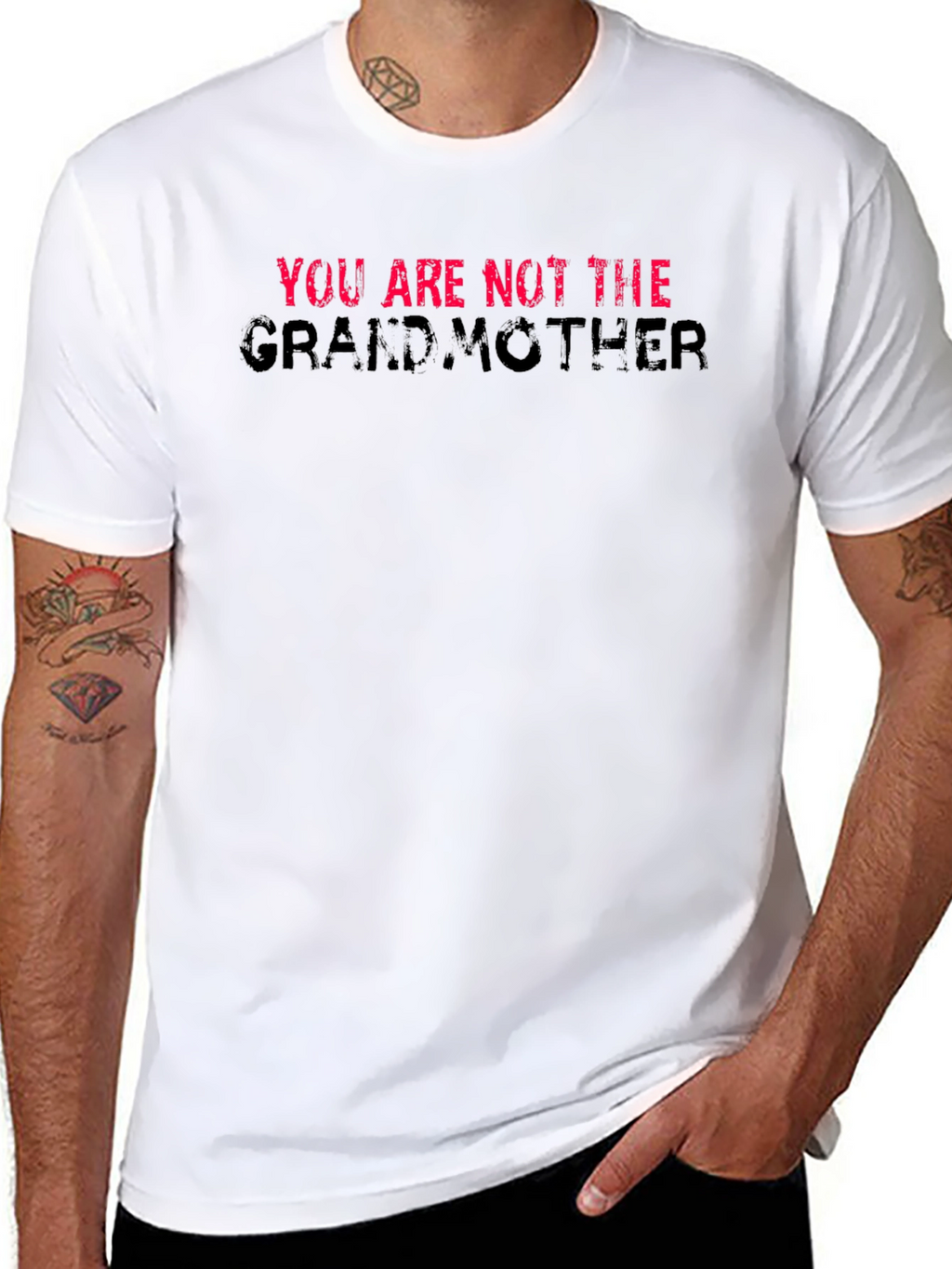 You Are Not The Grandmother T-Shirt Black Cotton