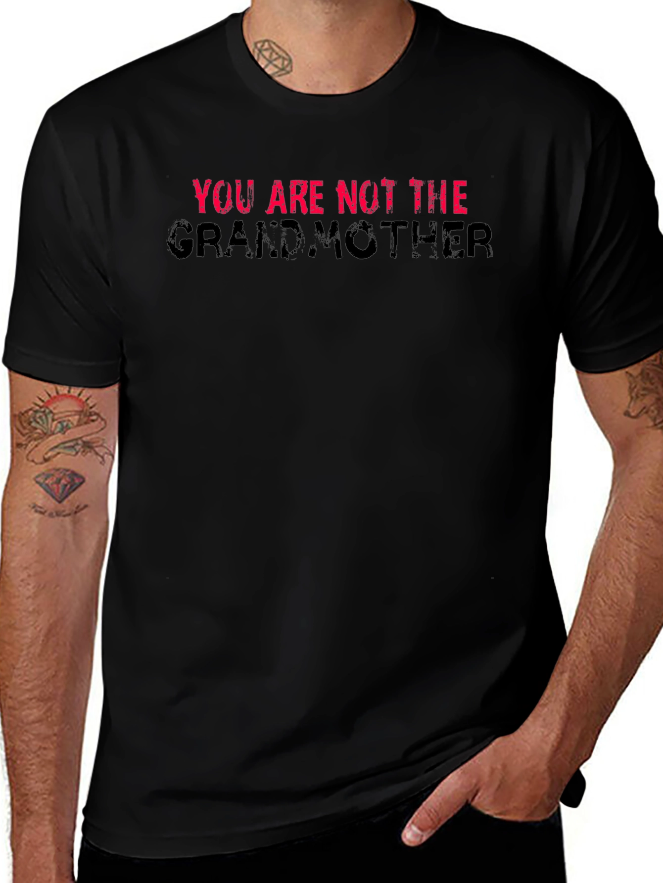 You Are Not The Grandmother T-Shirt Black Cotton
